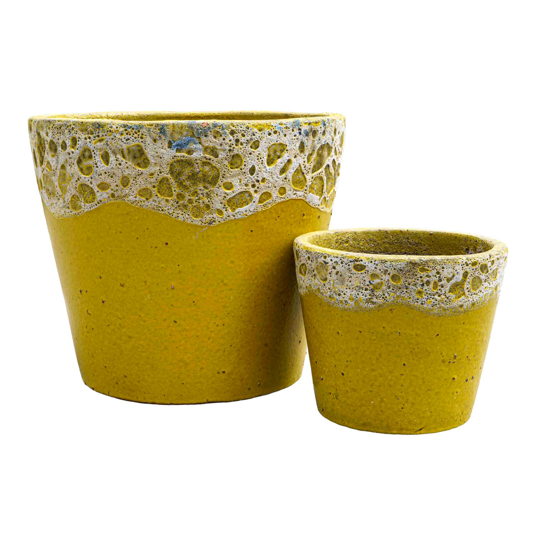 Bubble Yellow Ceramic Pot