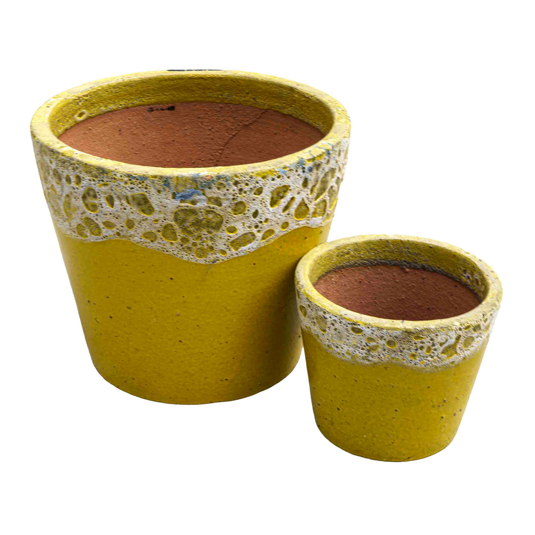 Bubble Yellow Ceramic Pot
