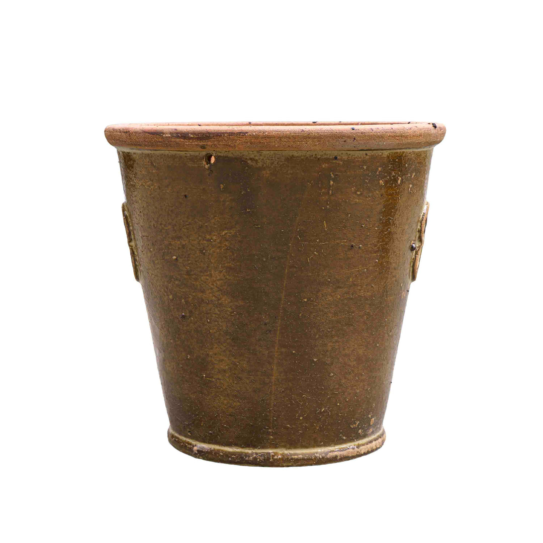 Floral Brown Ceramic Pot
