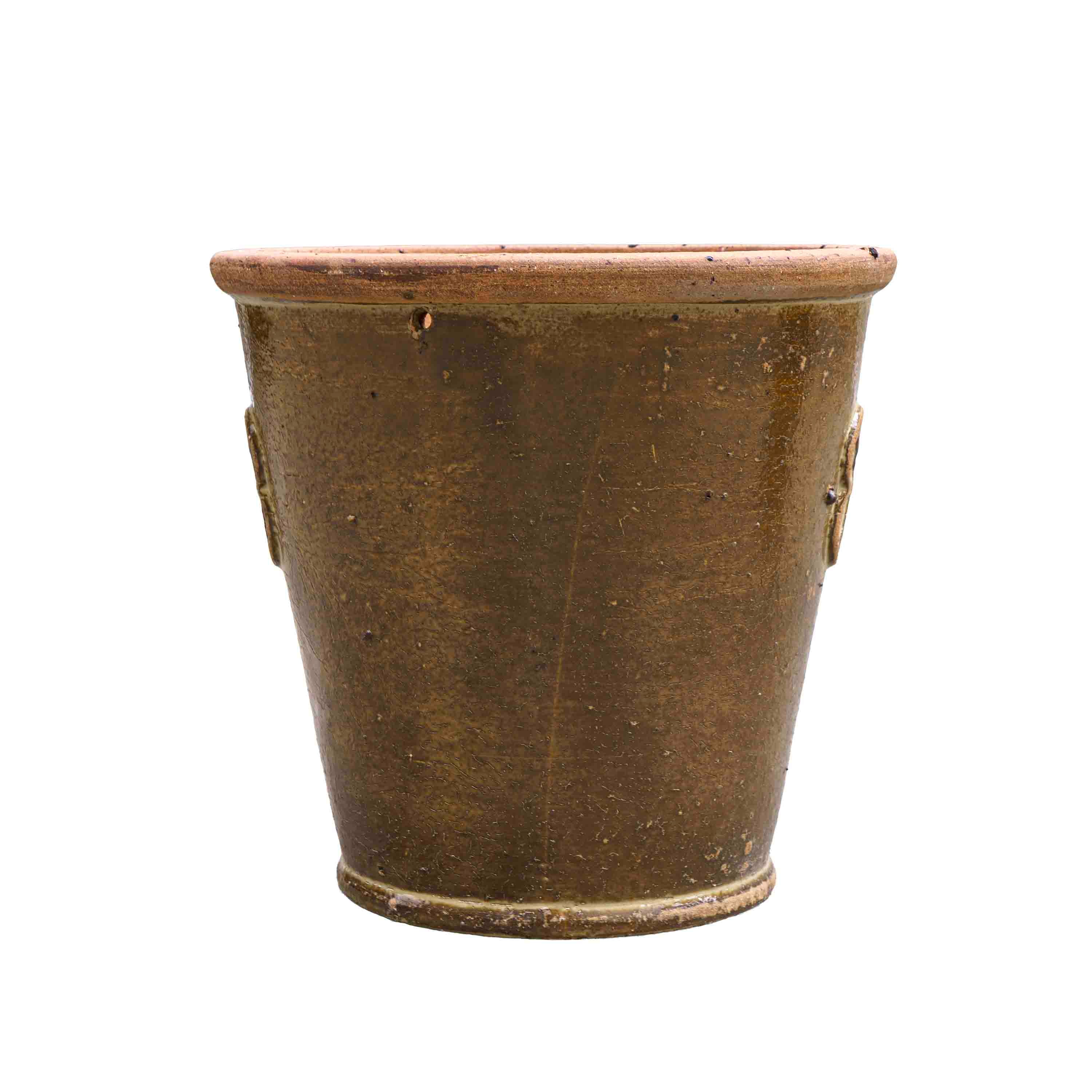 Floral Brown Ceramic Pot