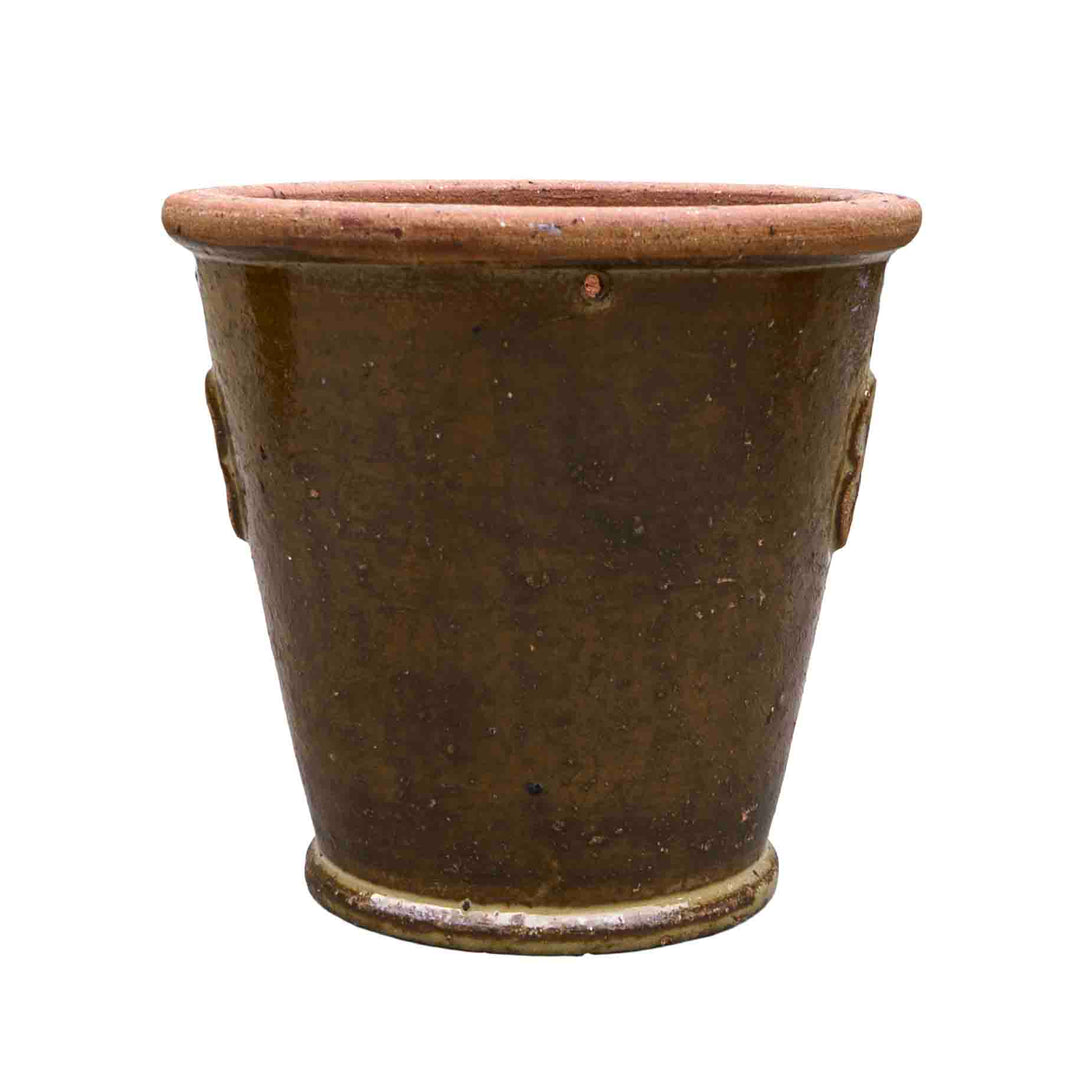 Floral Brown Ceramic Pot