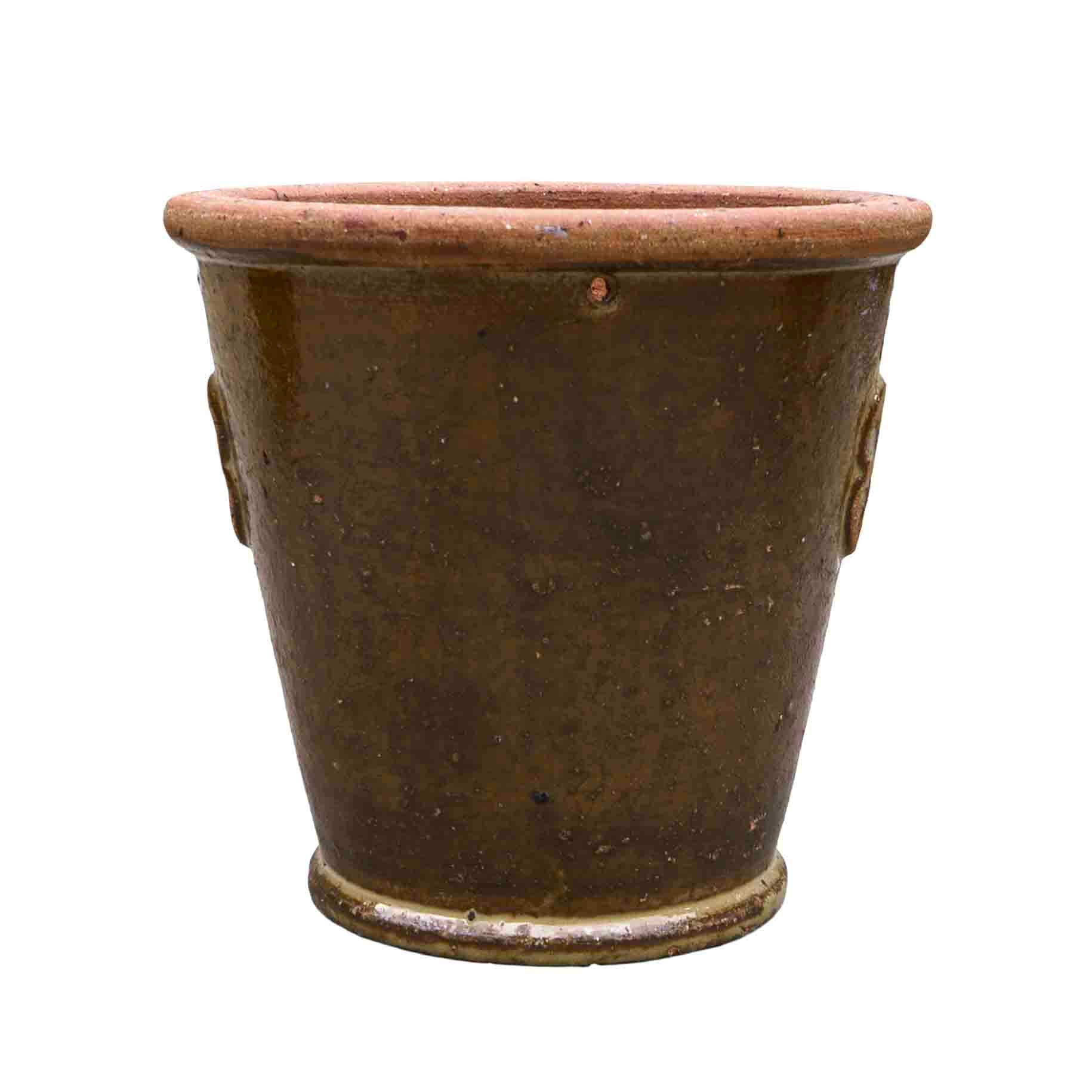 Floral Brown Ceramic Pot