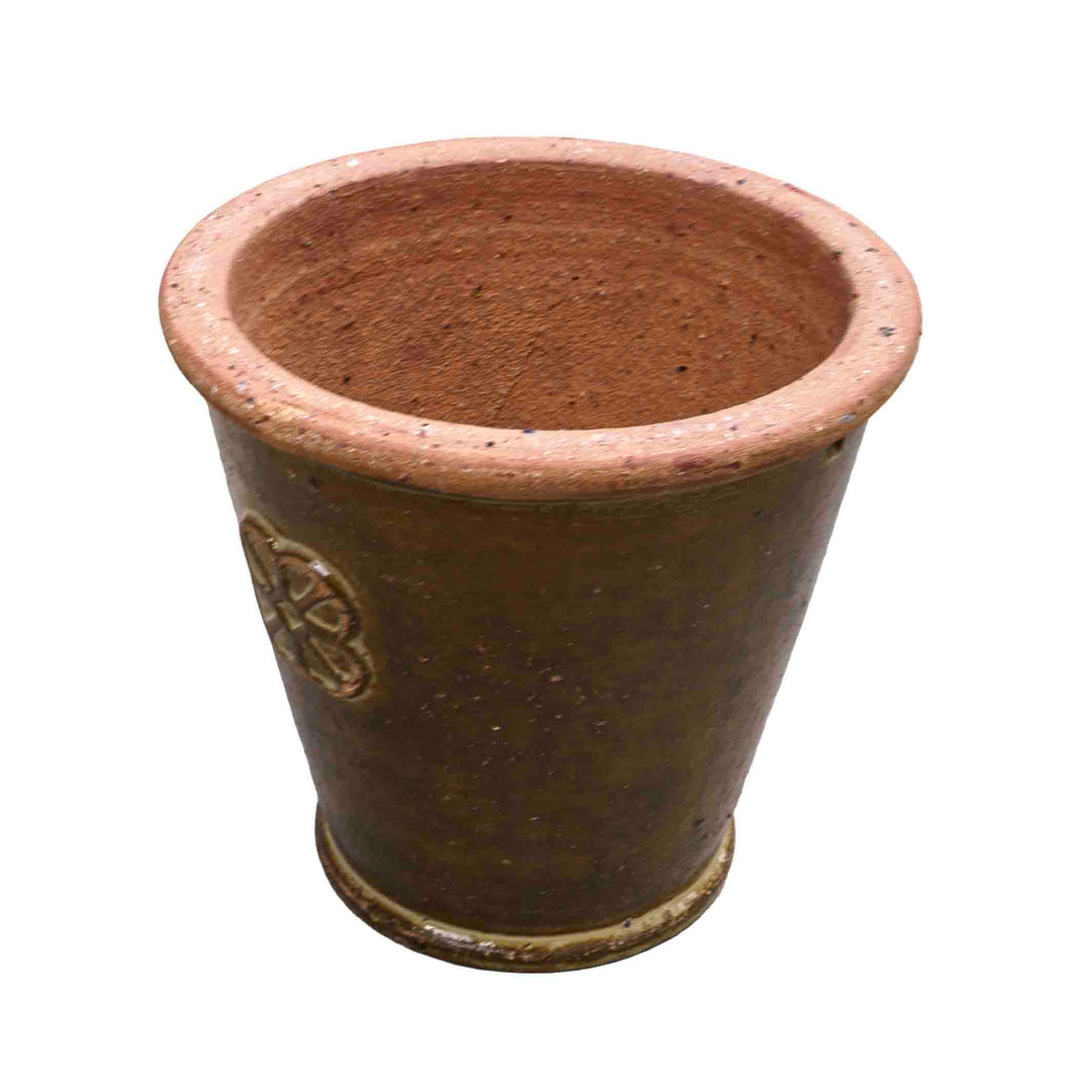 Floral Brown Ceramic Pot