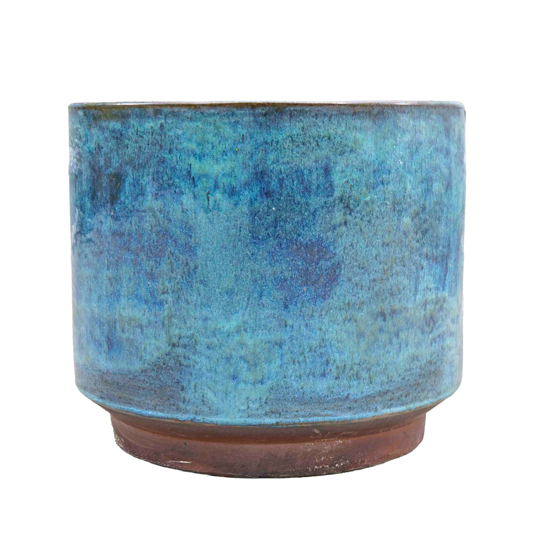 Round Blue Ceramic Pot