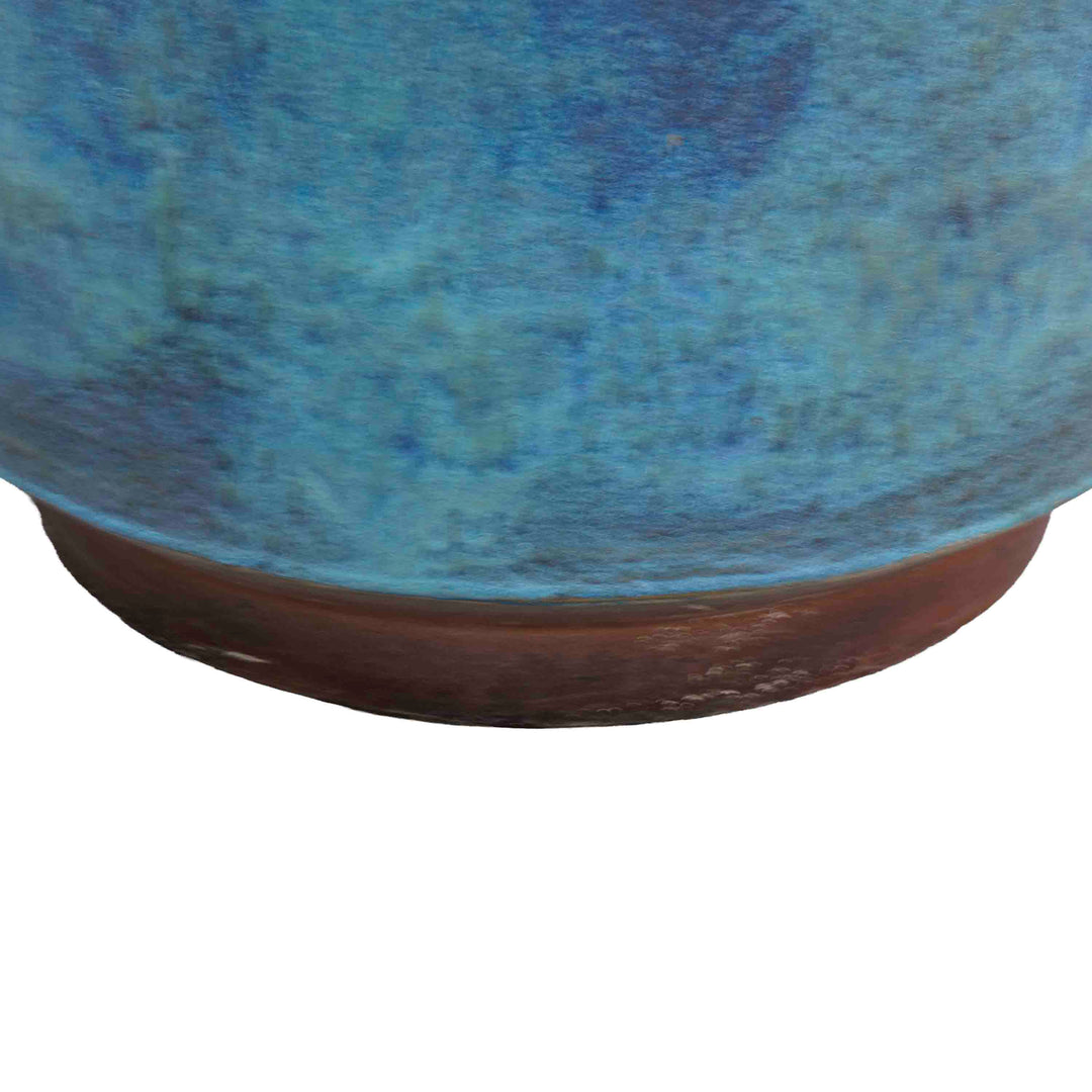 Round Blue Ceramic Pot