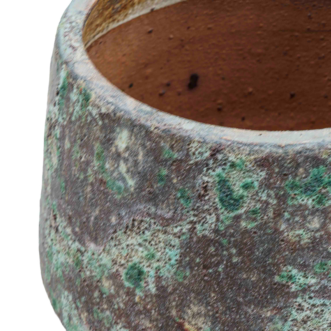 Green Bubbled Ceramic Pot