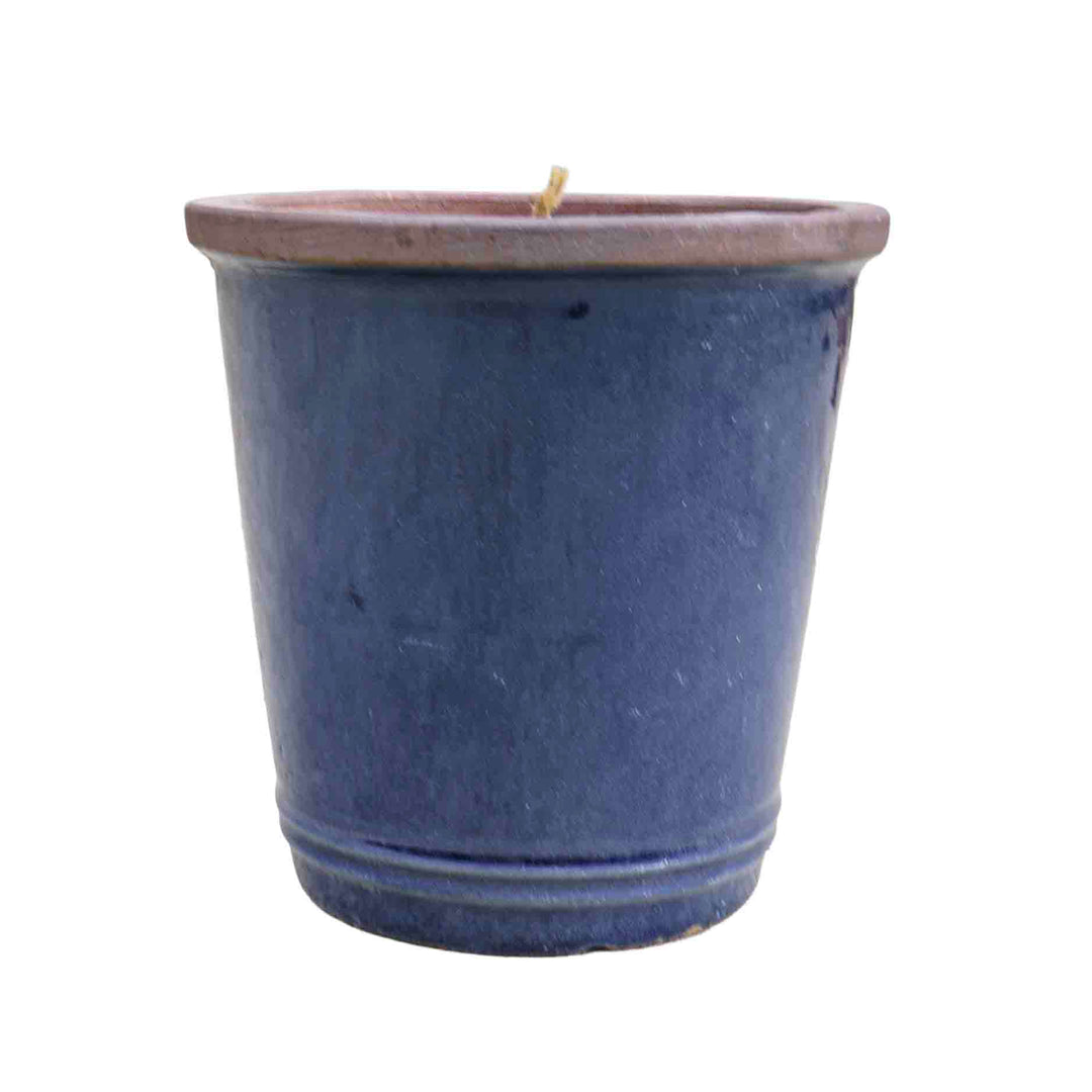 Etched Leaf Ceramic Pot