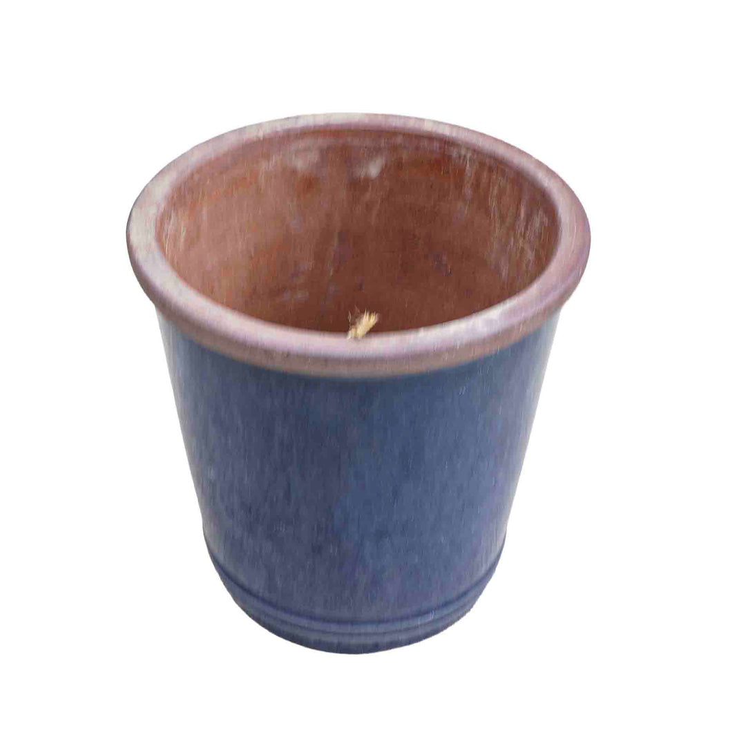 Etched Leaf Ceramic Pot
