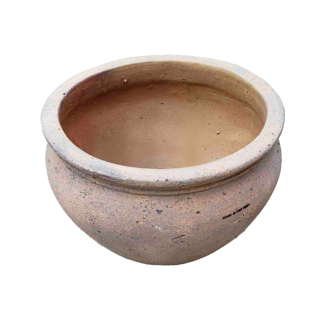 Wide Ceramic Pot Grey