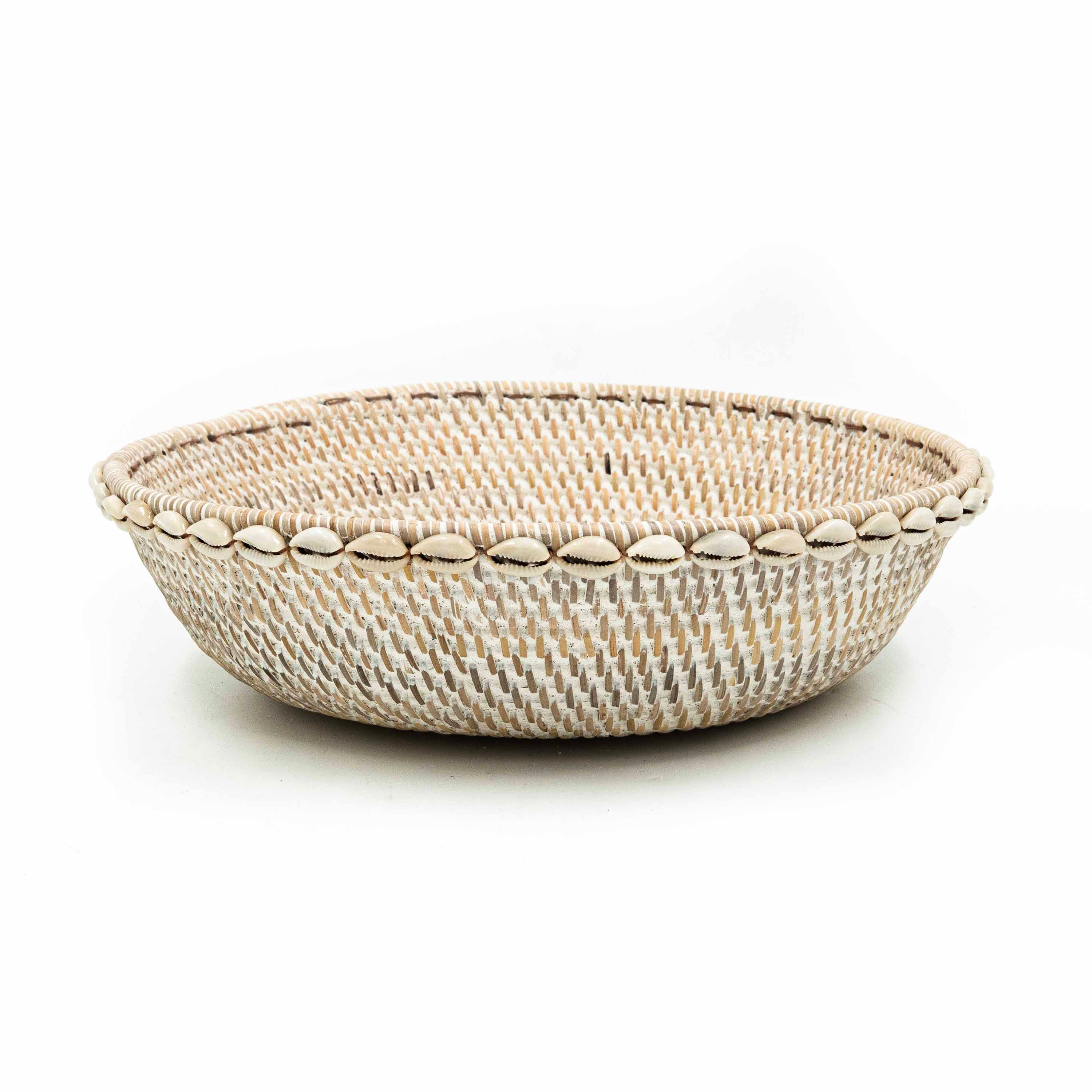 Rattan Tray With Cowrie Shells