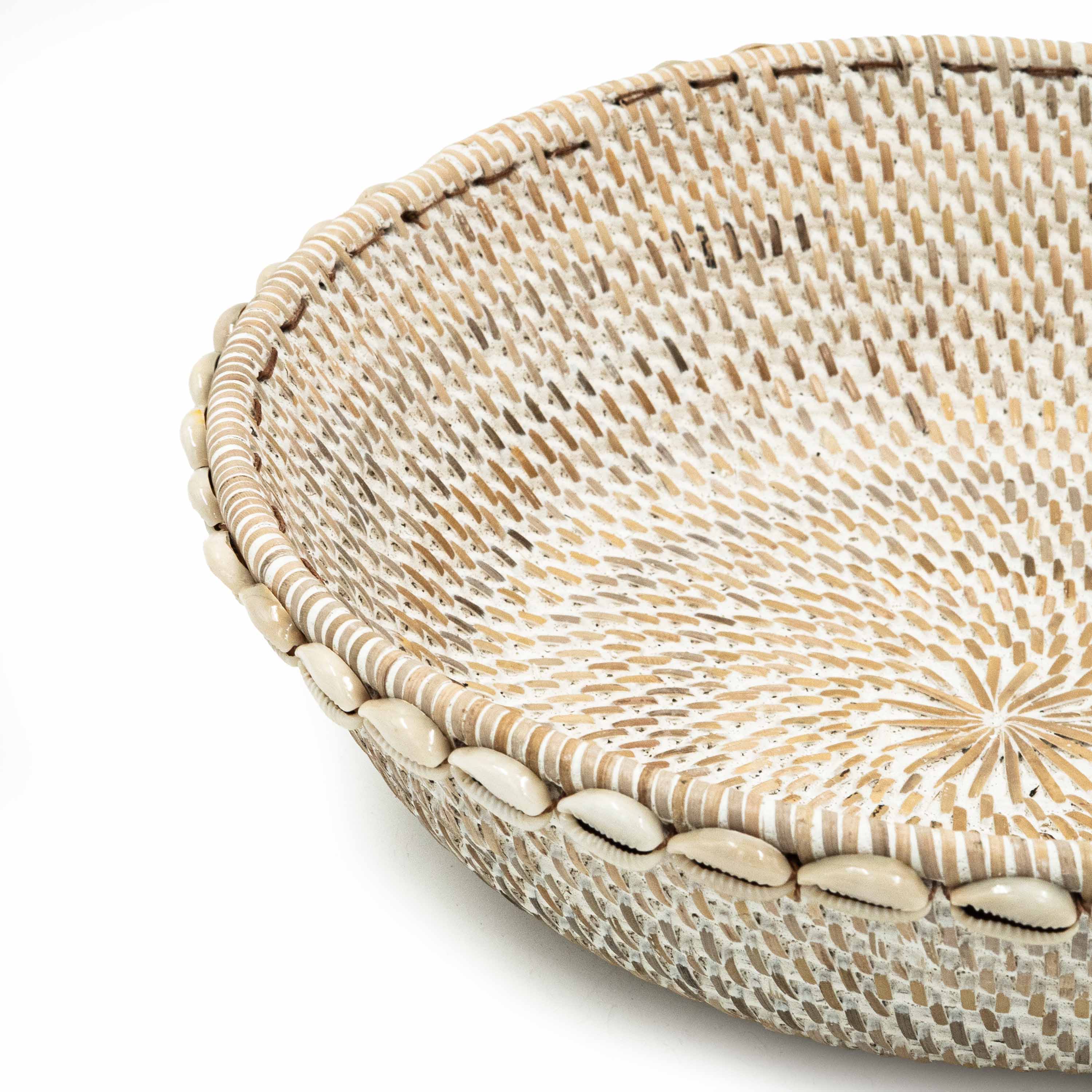 Rattan Tray With Cowrie Shells