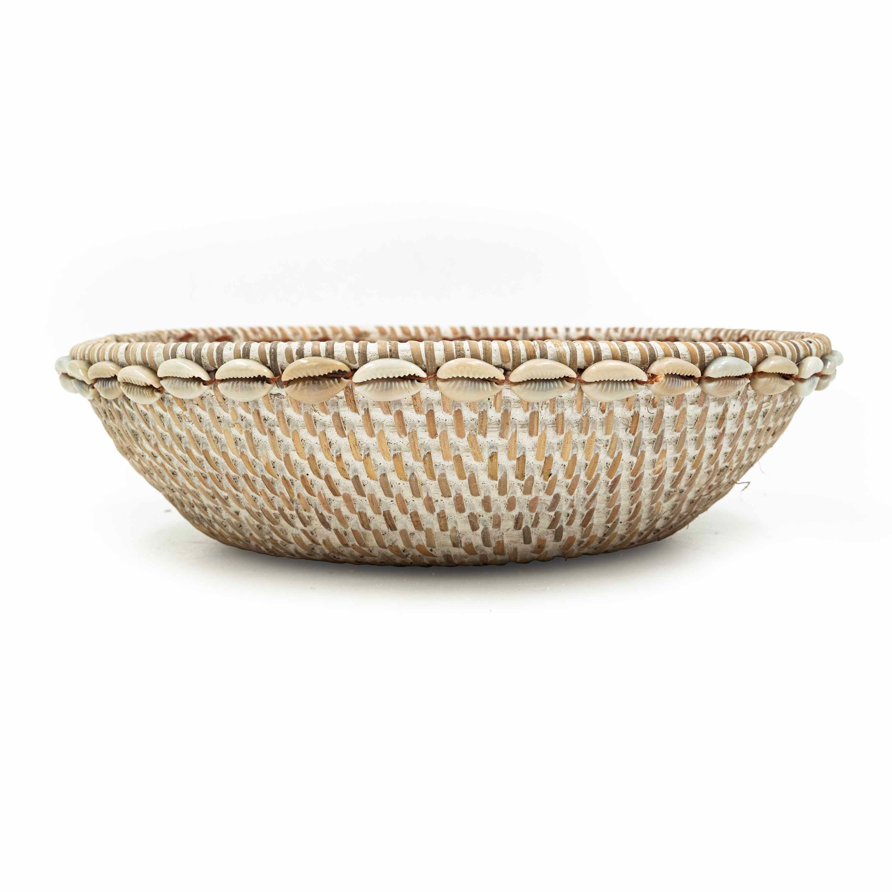 Rattan Tray With Cowrie Shells