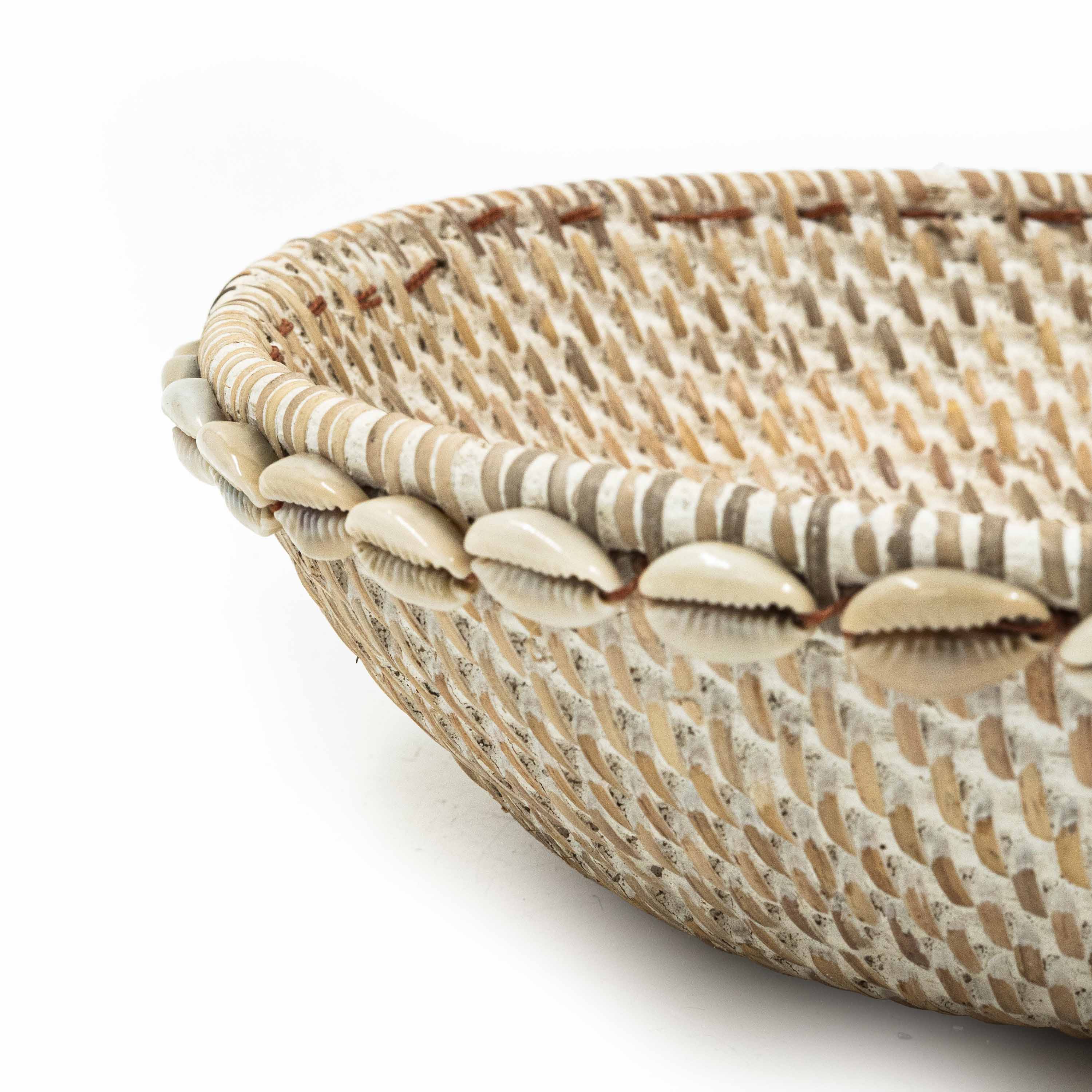 Rattan Tray With Cowrie Shells