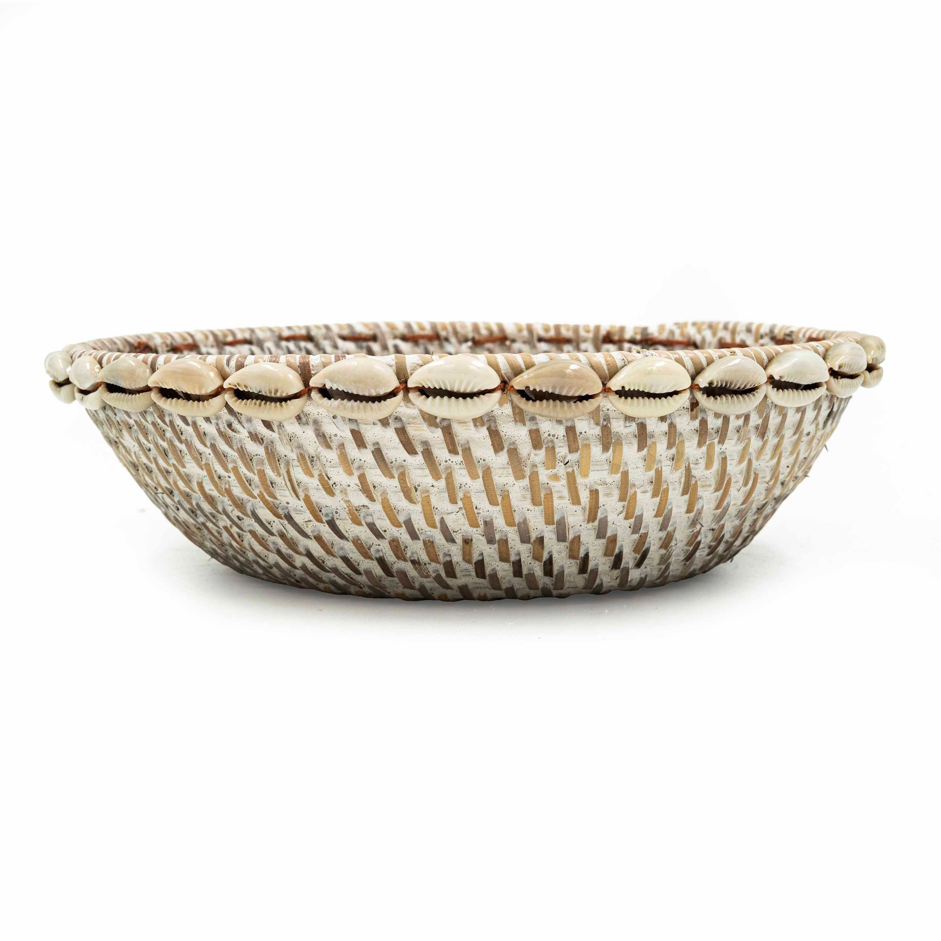 Rattan Tray With Cowrie Shells
