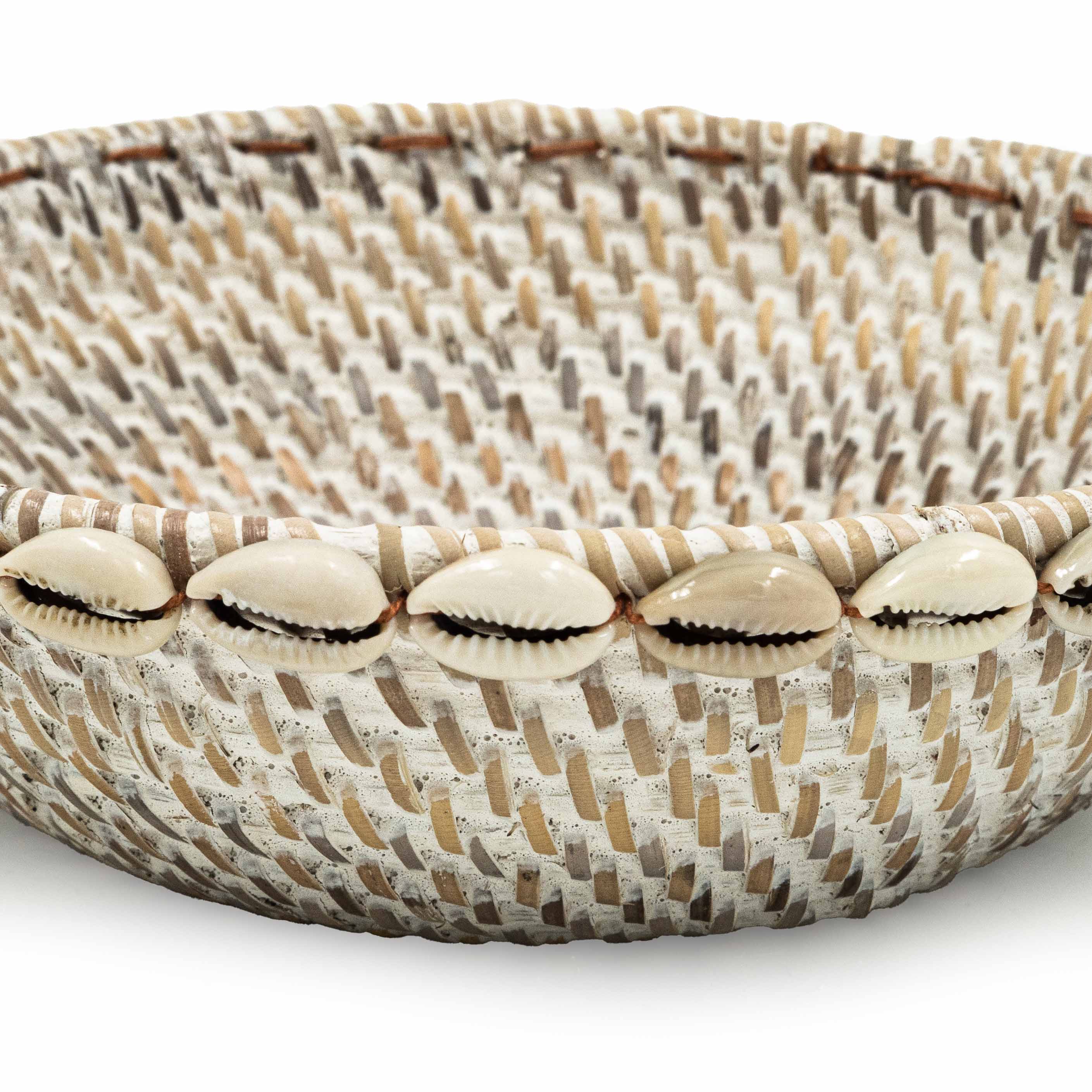 Rattan Tray With Cowrie Shells