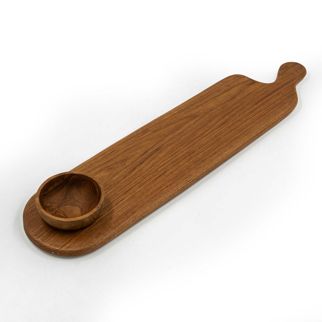 Yarah Teak Wood Serving Tray With Sauce Cup