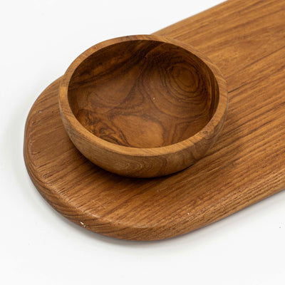 Yarah Teak Wood Serving Tray With Sauce Cup