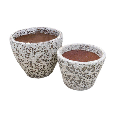 Textured White ceramic Pot