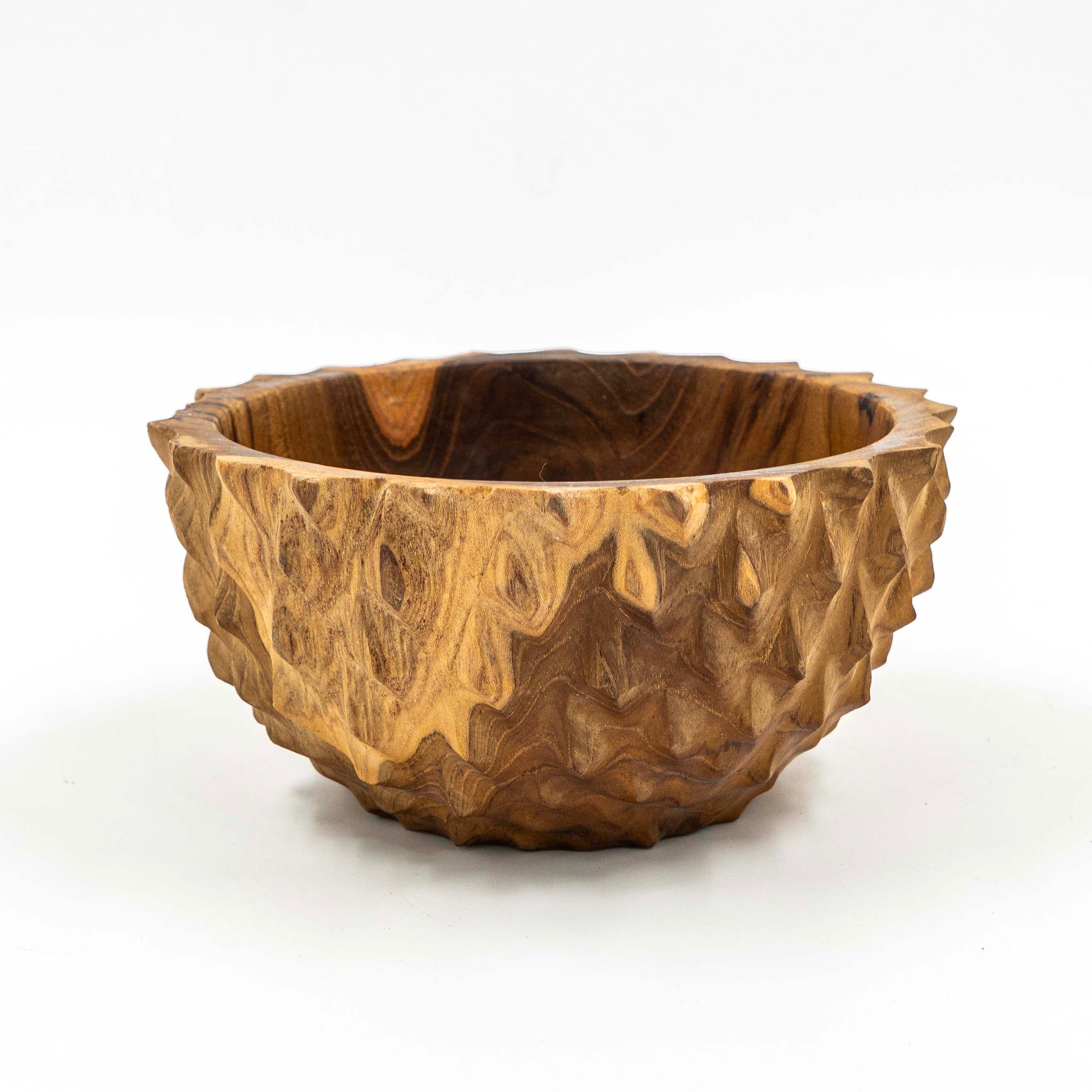 Yarah Teak Wood Zig-Zag Edged Bowl