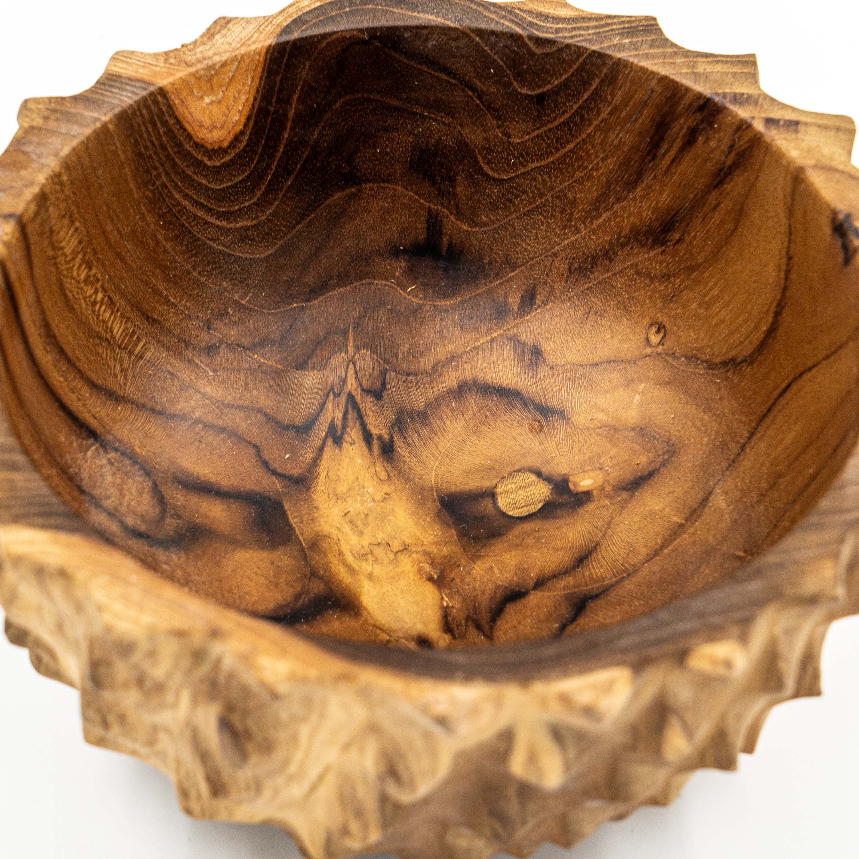 Yarah Teak Wood Zig-Zag Edged Bowl