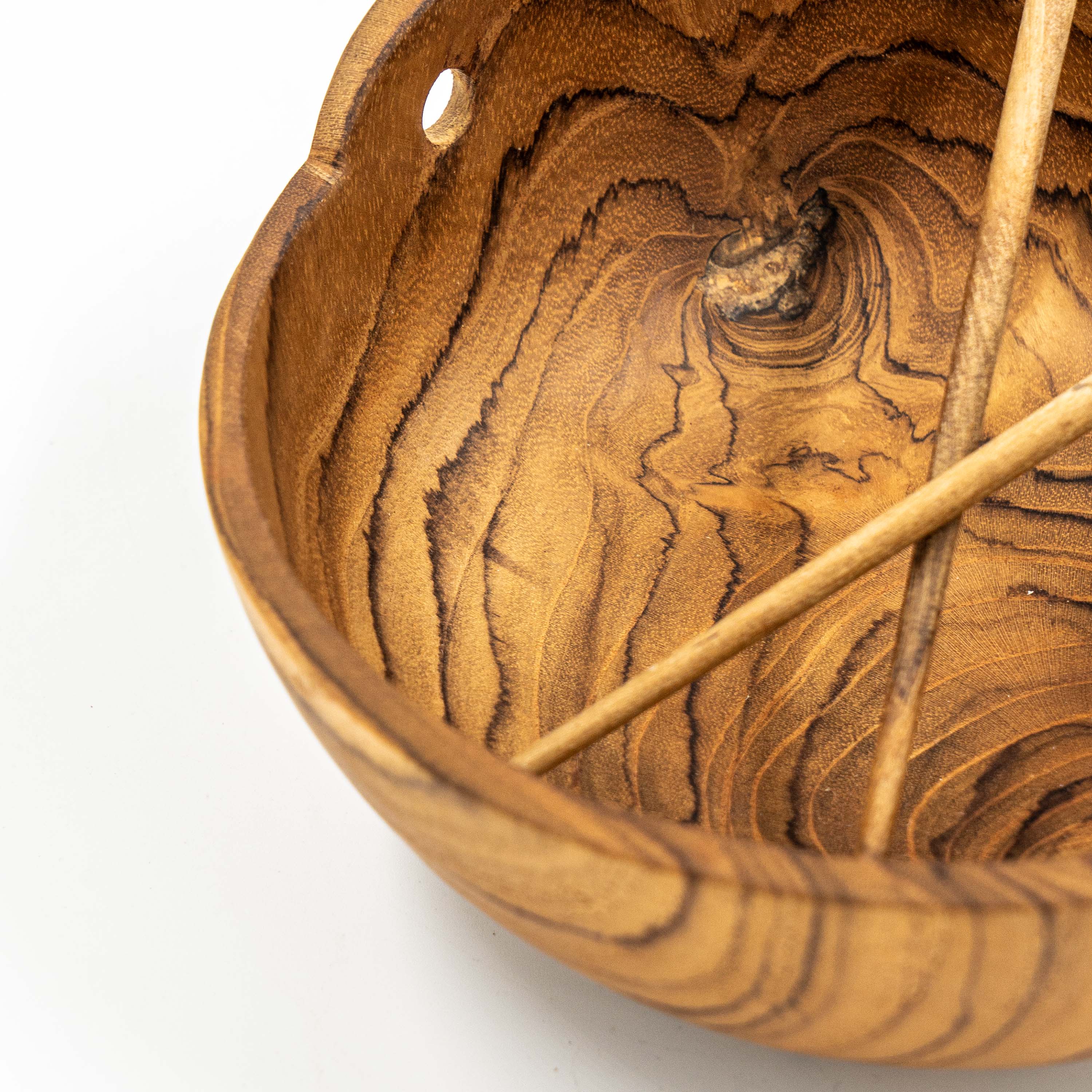Yarah Teak Wood Bowl With Two Chopsticks