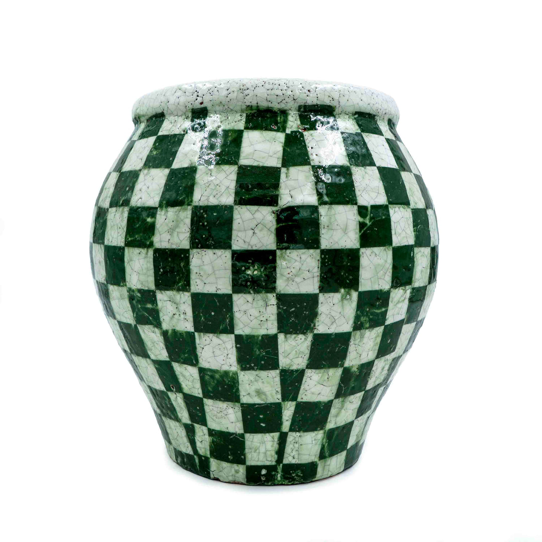 Holly Checkered Vase