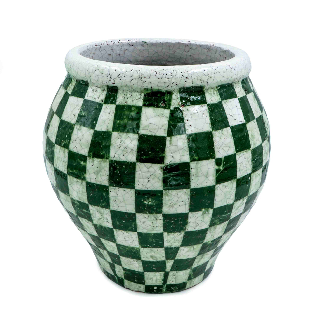 Holly Checkered Vase