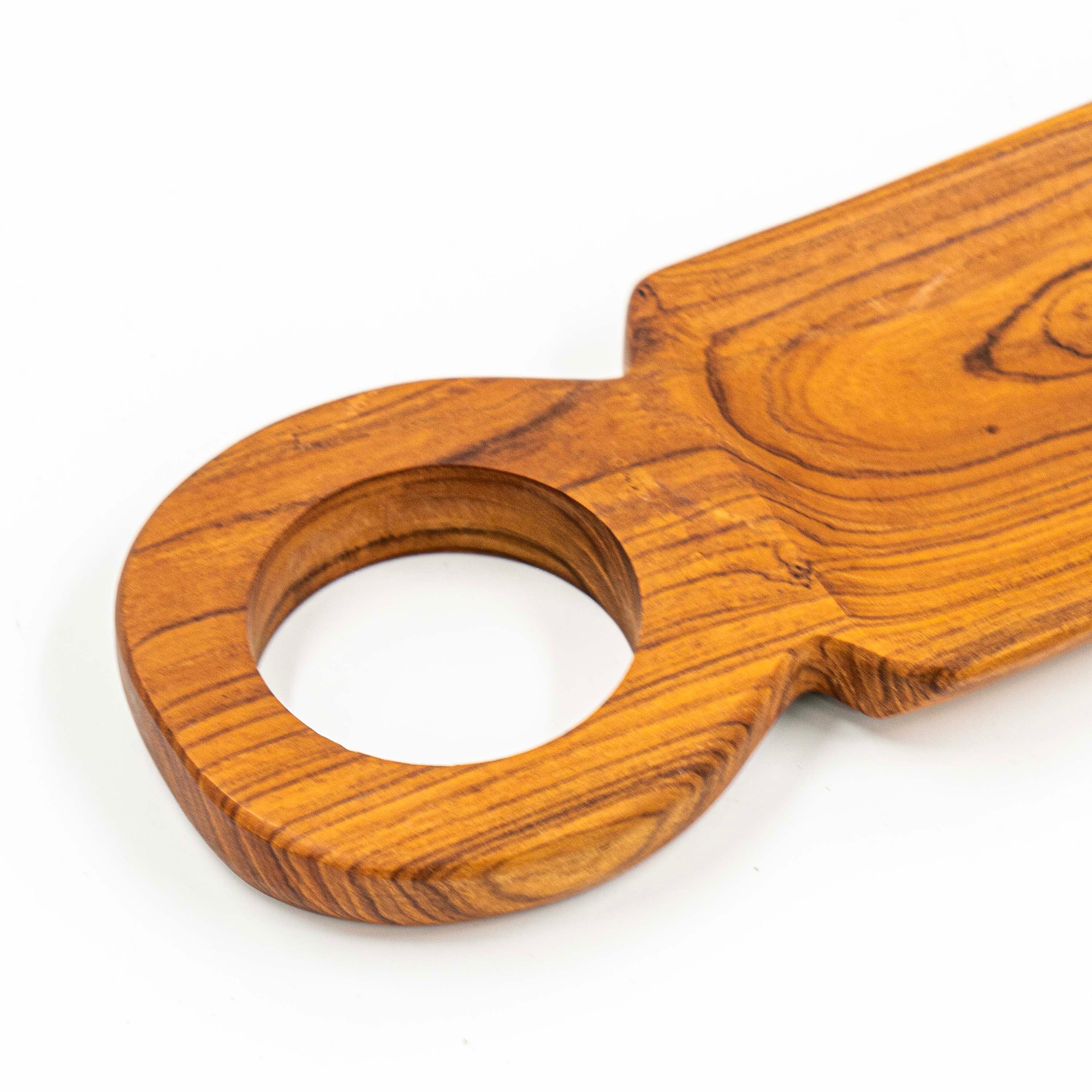 Yarah Teak Wood Rectangle Serving Tray With Holder