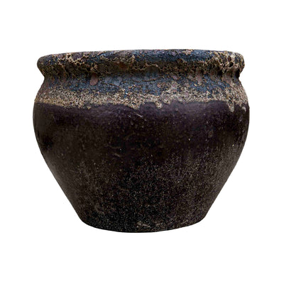 Wide Brown Ceramic Pot