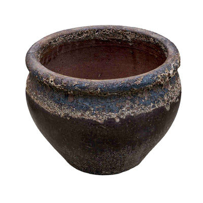 Wide Brown Ceramic Pot