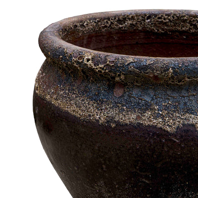 Wide Brown Ceramic Pot