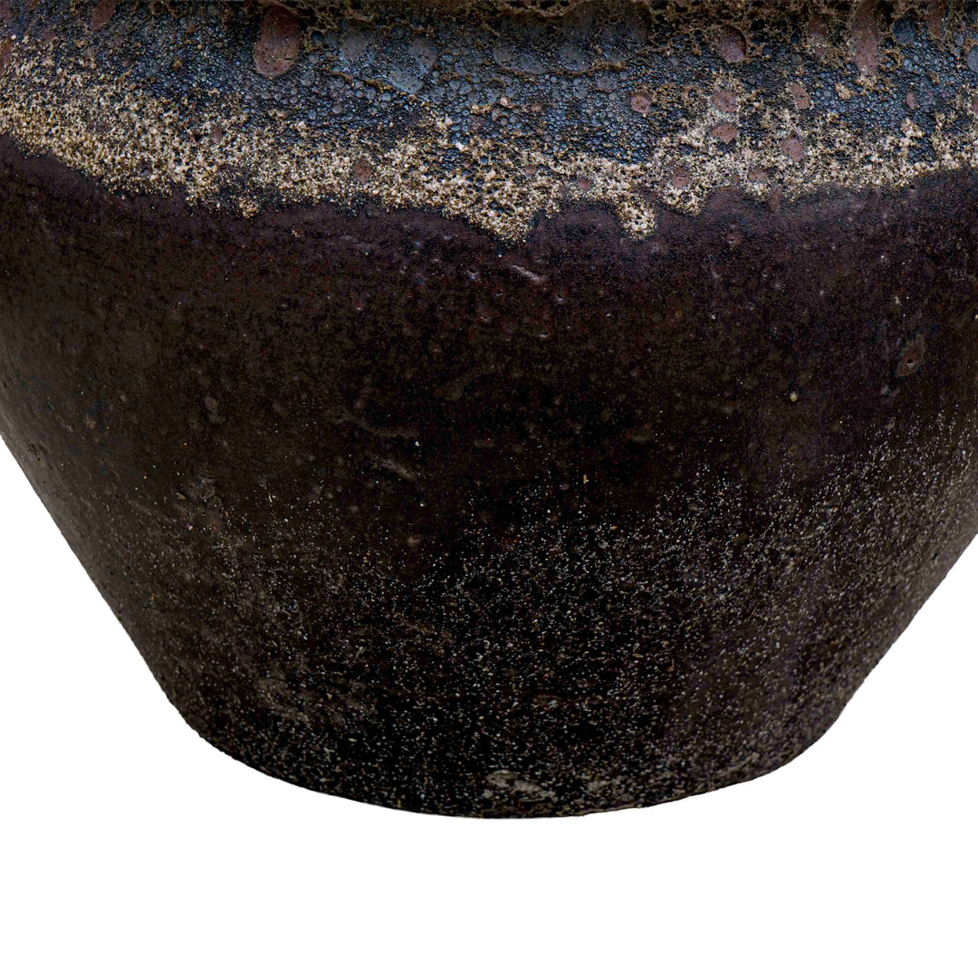 Wide Brown Ceramic Pot