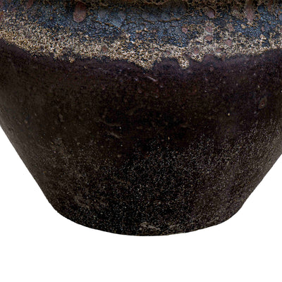 Wide Brown Ceramic Pot