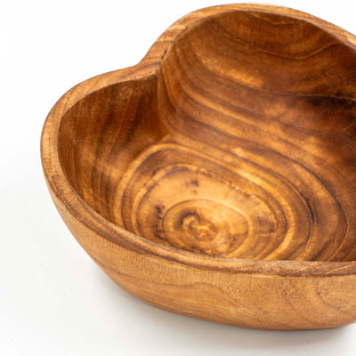 Yarah Teak Wood Heart Shaped Plate