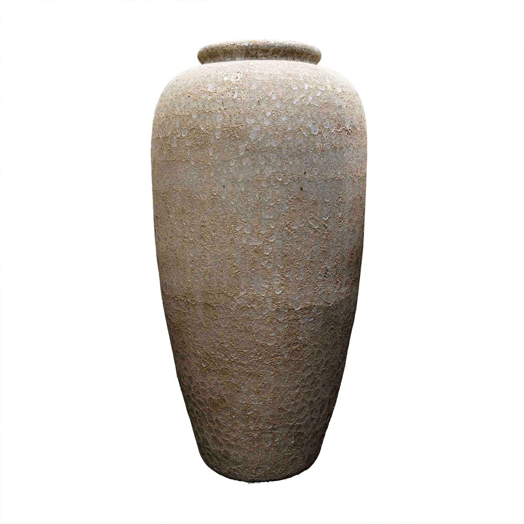Beige Textured Ceramic Pot