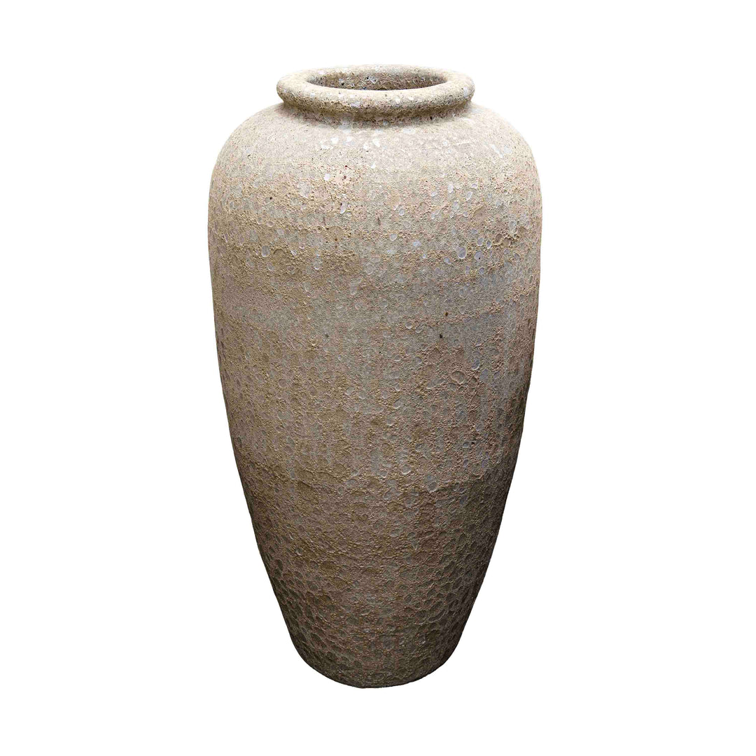 Beige Textured Ceramic Pot
