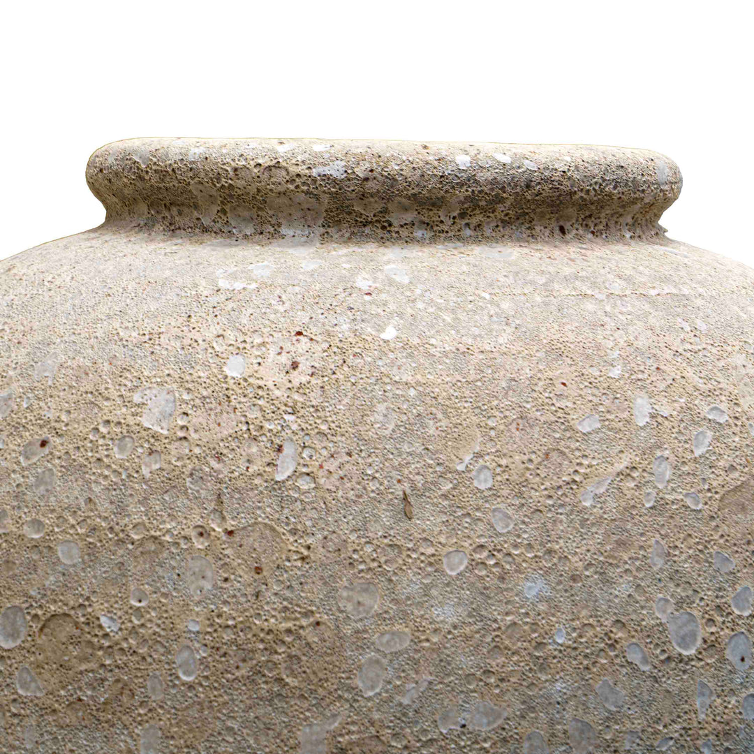 Beige Textured Ceramic Pot