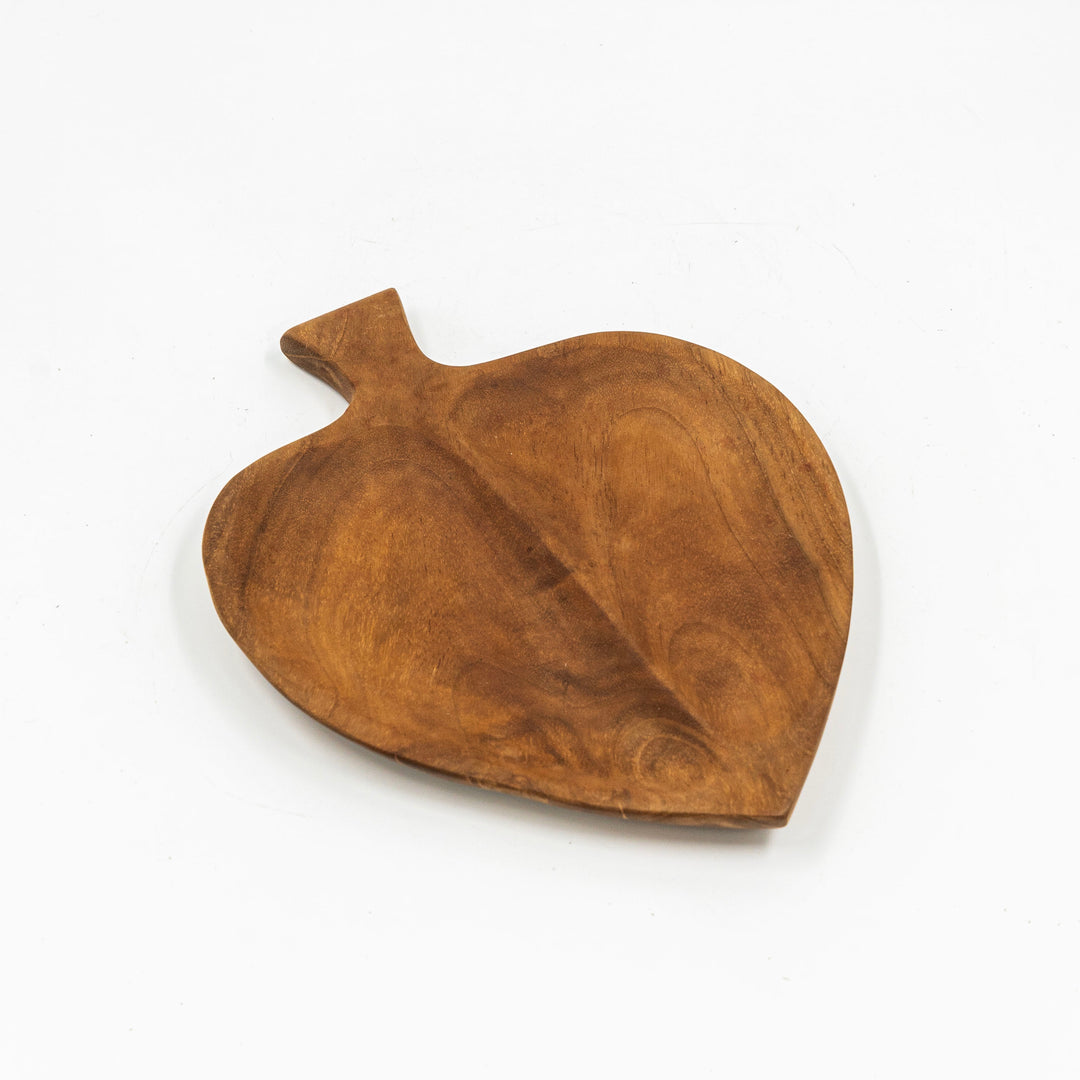 Yarah Teak Wood Heart Shaped Platter