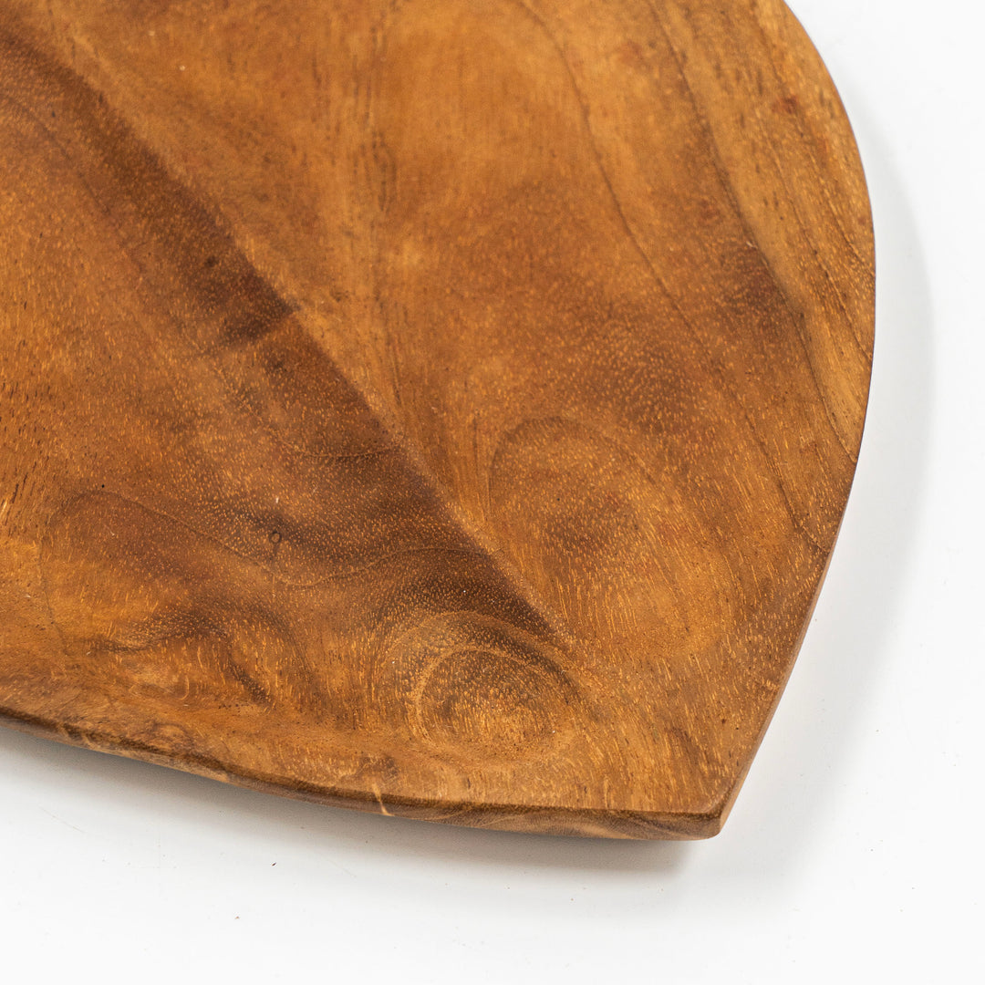 Yarah Teak Wood Heart Shaped Platter