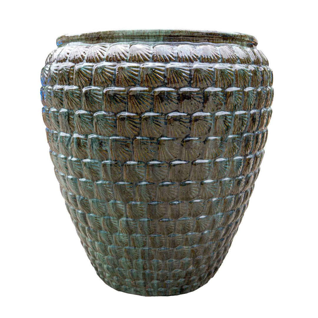Textured Emerald Green Ceramic Pot