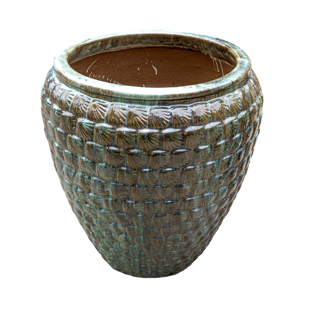 Textured Emerald Green Ceramic Pot