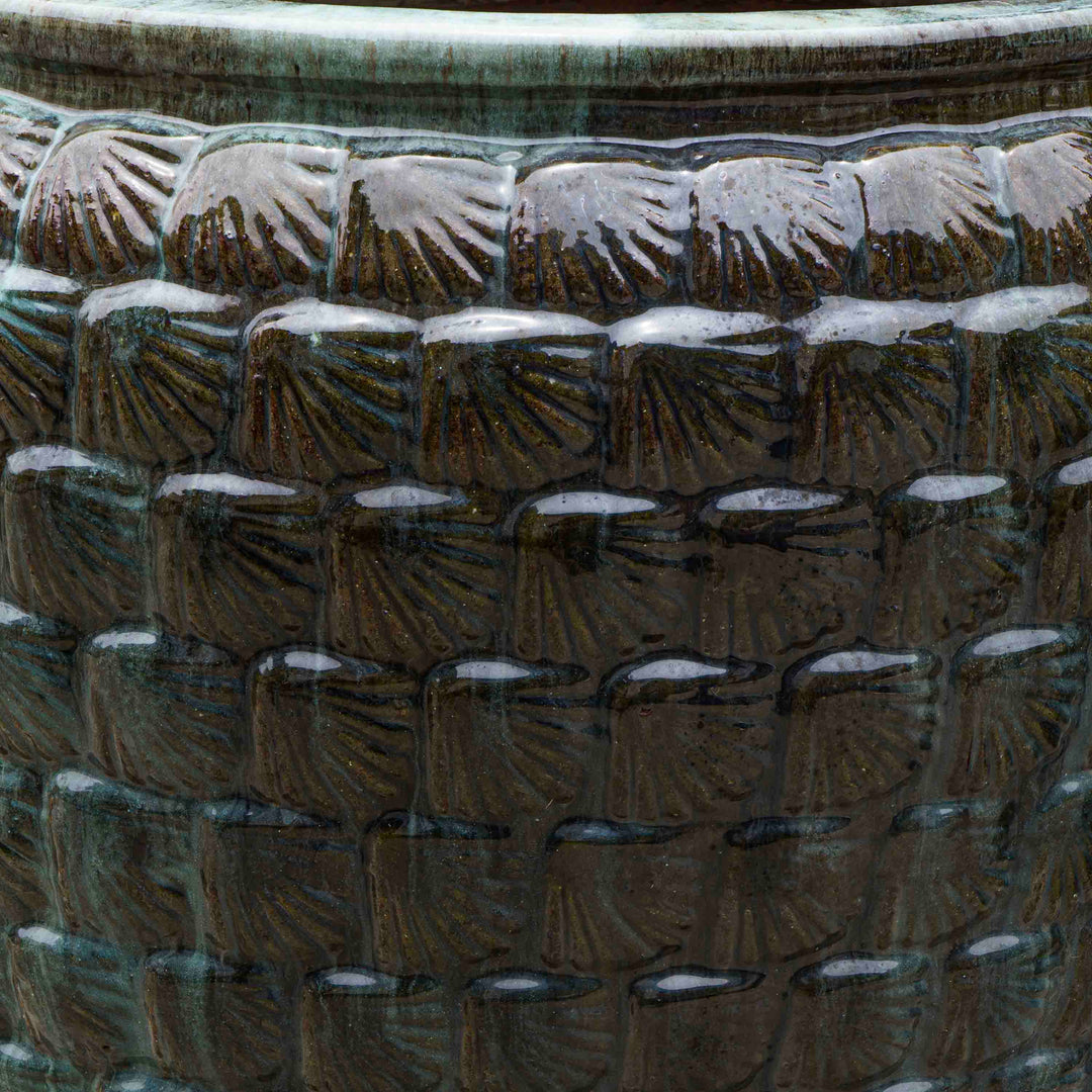 Textured Emerald Green Ceramic Pot