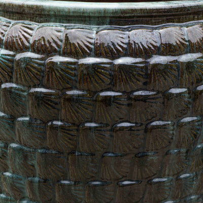 Textured Emerald Green Ceramic Pot