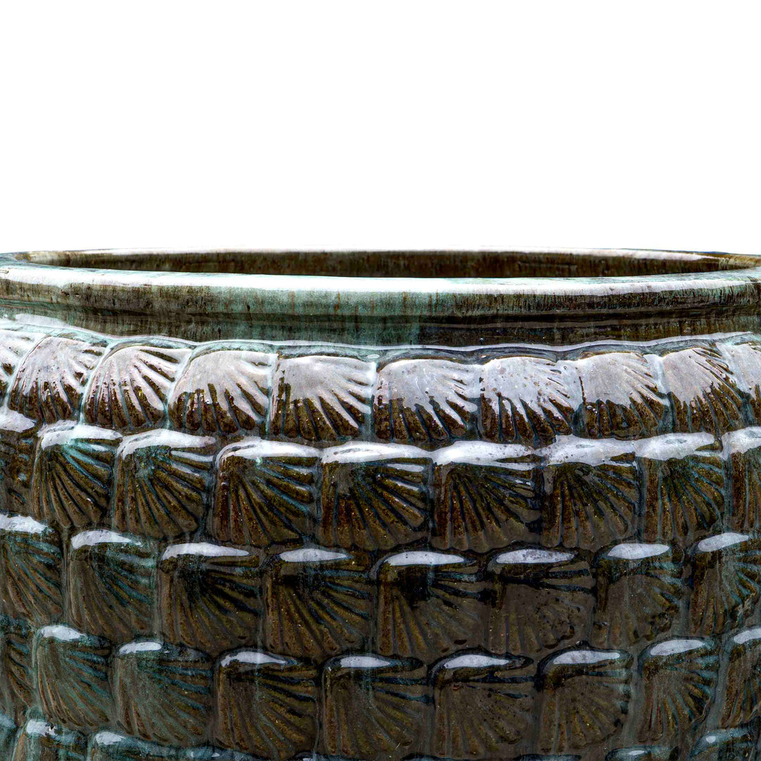 Textured Emerald Green Ceramic Pot