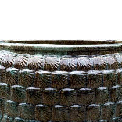 Textured Emerald Green Ceramic Pot