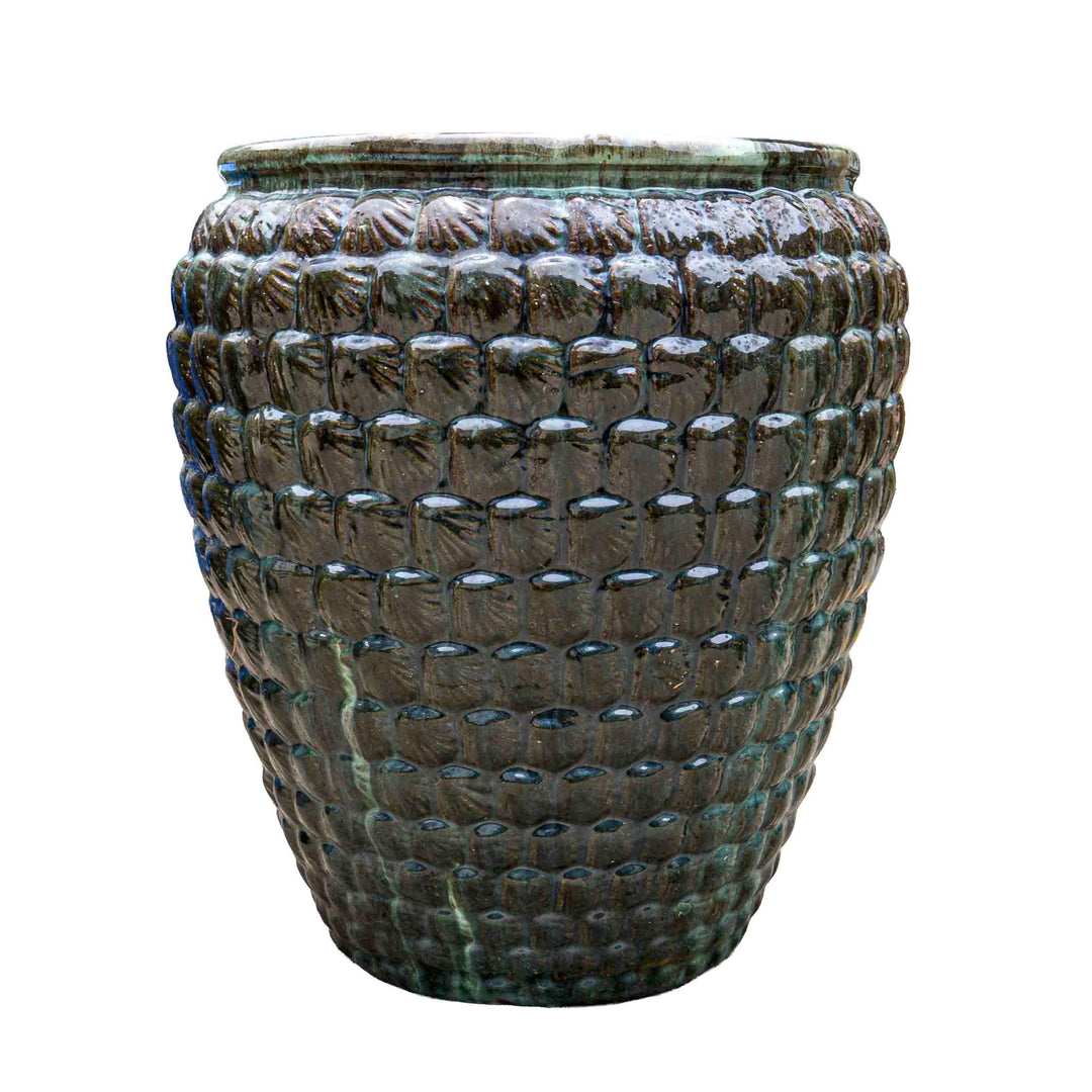 Textured Emerald Green Ceramic Pot