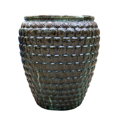 Textured Emerald Green Ceramic Pot