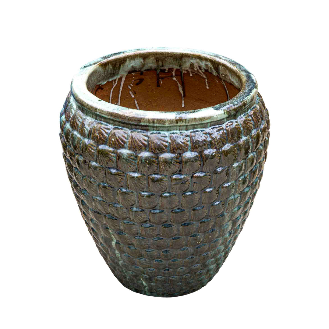Textured Emerald Green Ceramic Pot