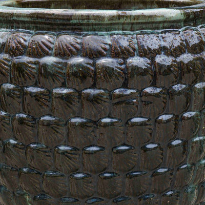 Textured Emerald Green Ceramic Pot