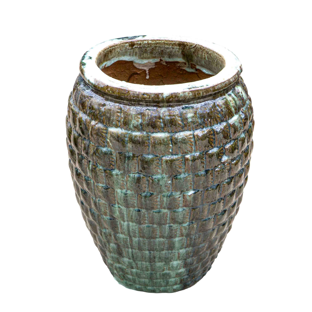 Textured Emerald Green Ceramic Pot